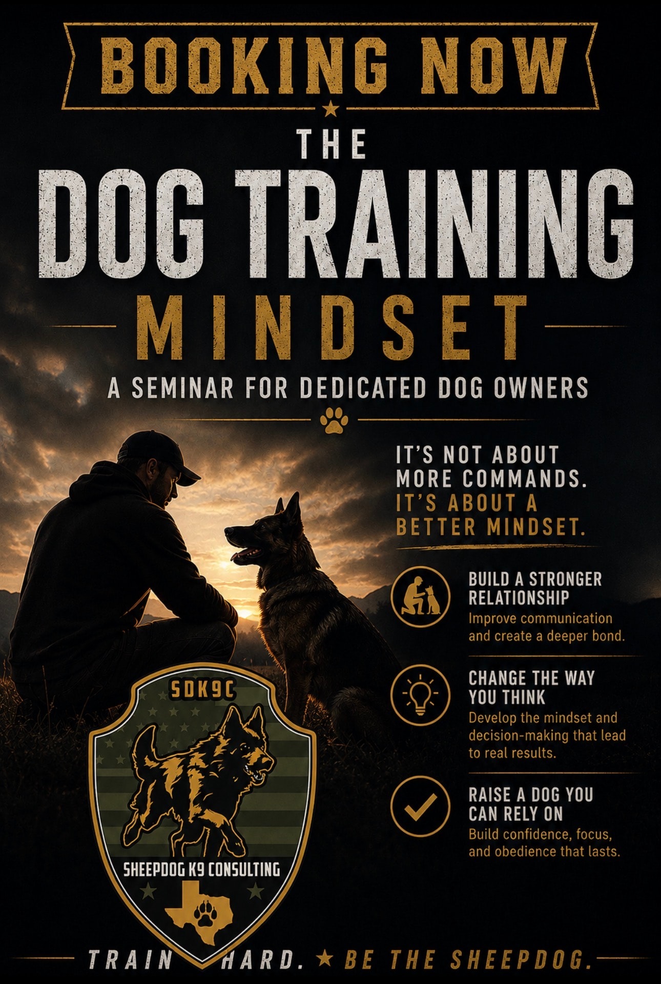 The Dog Training Mindset Seminar event flyer