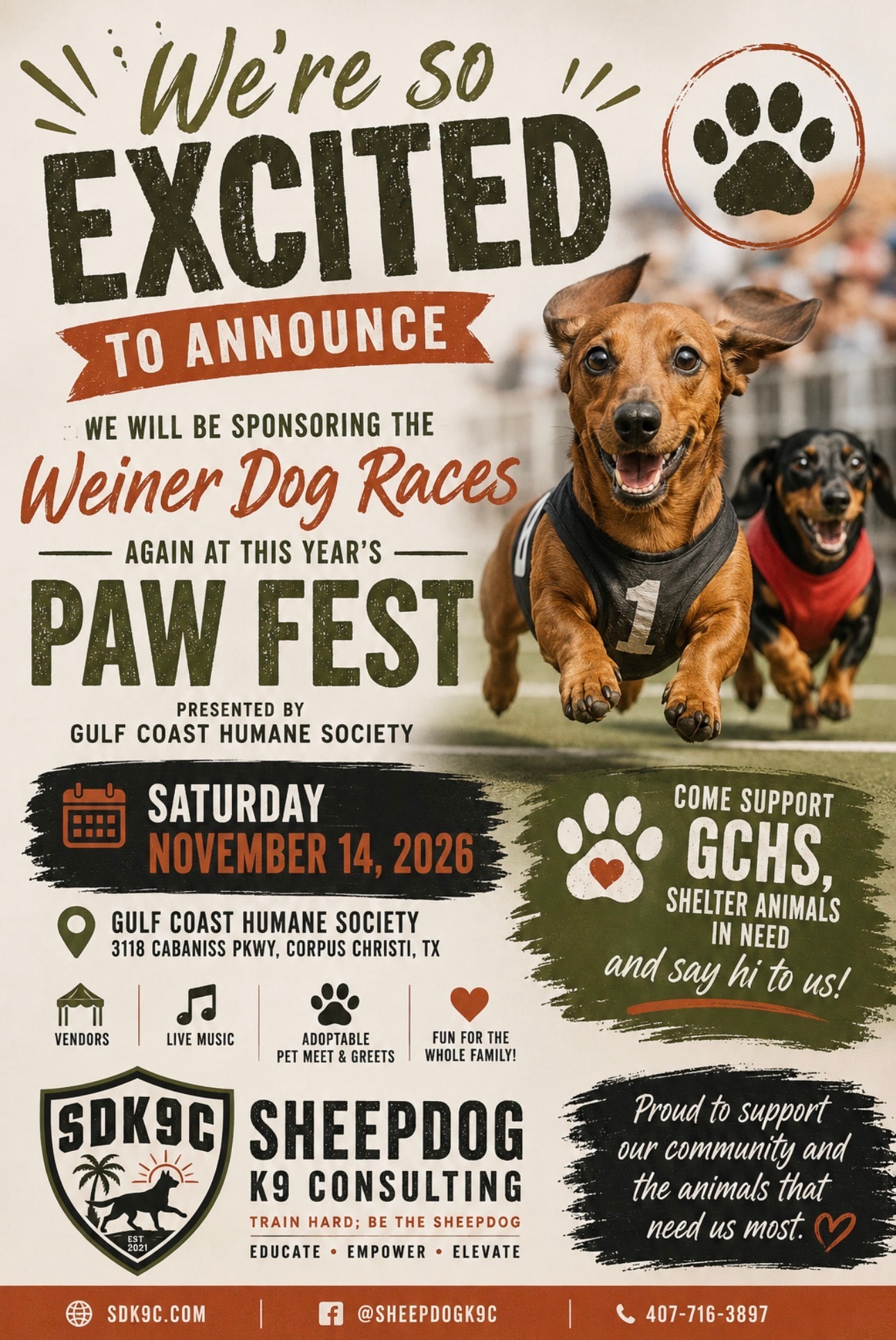 Paw Fest — Weiner Dog Races Sponsorship